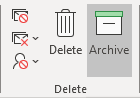 Archive button 2 in Classic ribbon Outlook 365