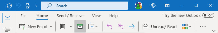 Archive button in Simplified ribbon Outlook 365