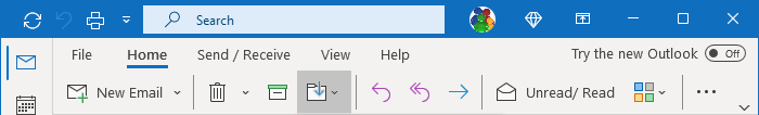 Move button in Simplified ribbon Outlook 365
