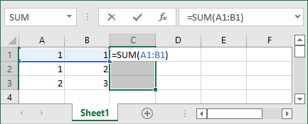 Formula in the first cell in Excel 365