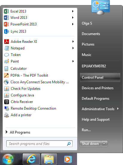Windows 7 start icon