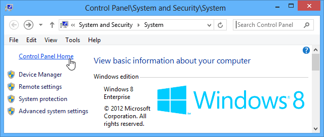 Windows 8 system