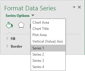 Choose data series in Excel 2016
