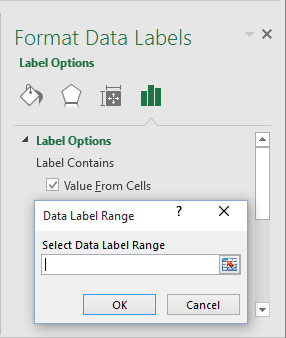 Value from Cells for Label in Excel 2016