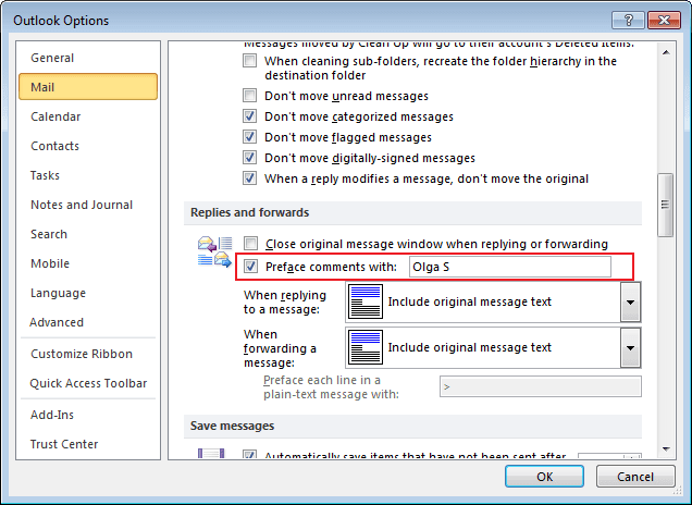 Replies and forwards in Outlook 2010