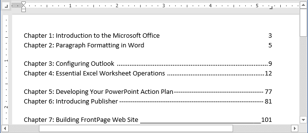 Setting tabs using the Tabs dialog box example in Word 365