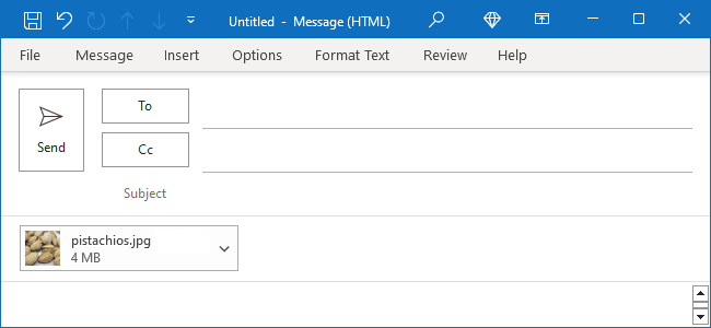 Picture as attachment in Outlook 365 message