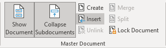 Master Document in Word 365