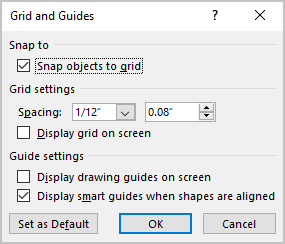 Grid and Guides inches in PowerPoint 365