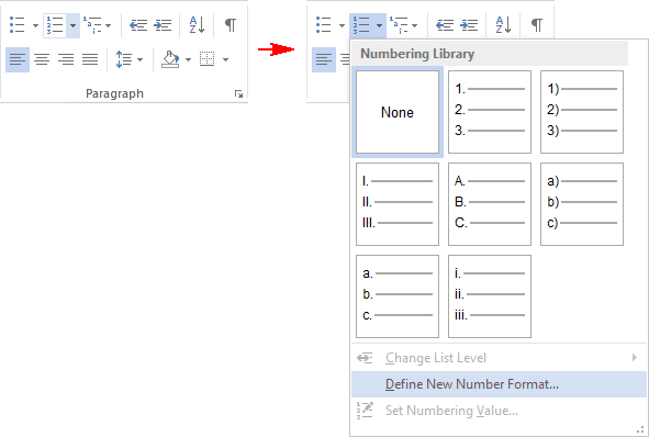 Paragraph in Word 2013
