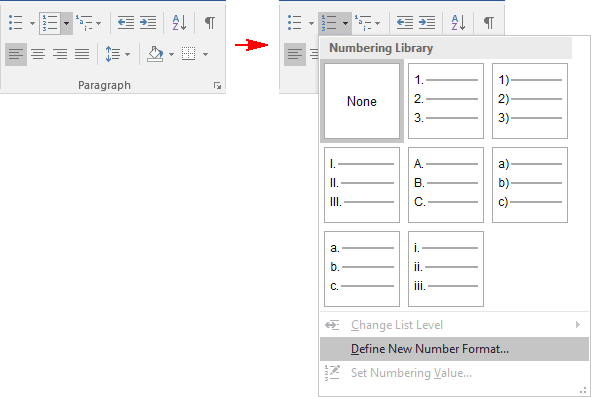 Paragraph in Word 2016
