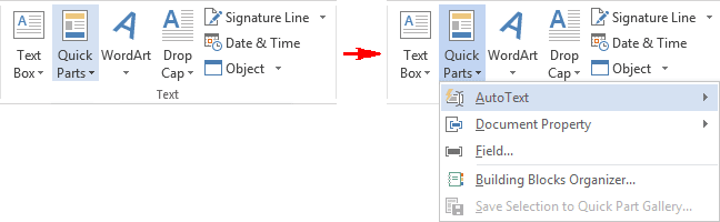 Text in Word 2013