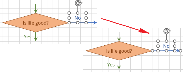 Align text in Flow chart connector in Excel 365