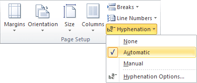 Automatic Hyphenation in Word 2010