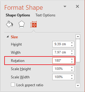 Rotation shape in PowerPoint 2016