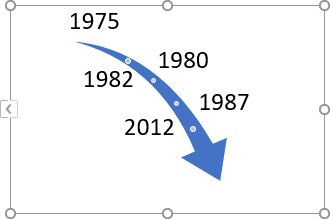 SmartArt timeline with milestones in PowerPoint 2016