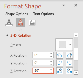 Shapes rotation in PowerPoint 365