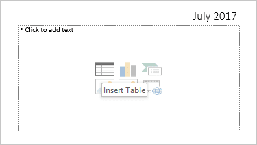 Insert Table in PowerPoint 2016