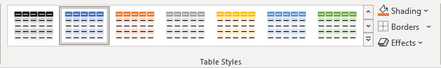 Table Styles in PowerPoint 365