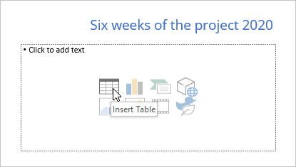 Insert Table in PowerPoint 365