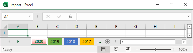 spreadsheet tabs Color in Excel 365