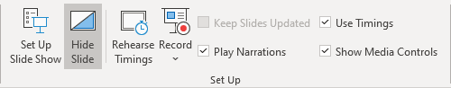 Hide Slide button in PowerPoint 365
