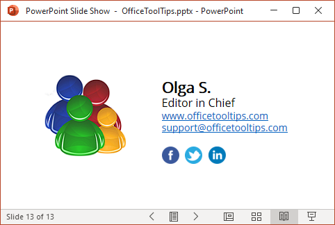 Slide show in PowerPoint 365