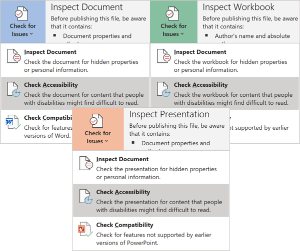 Check Accessibility in Office 365