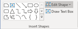 Insert Shapes group in Word 365