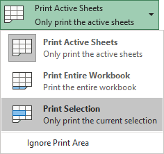 Print Selection in Excel 365