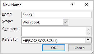 New Name dialog box in Excel 365