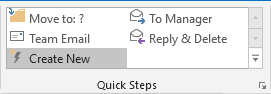 Create New Quick Step in Outlook 2016