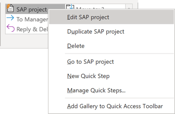 Quick Step to edit in Outlook 365