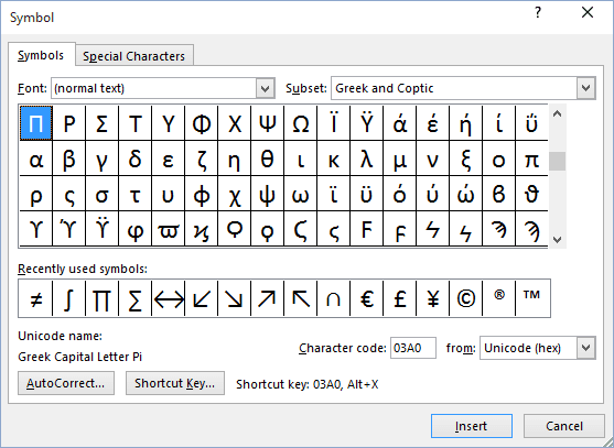 how to switch to symbol font for fast typing of greek alphabet