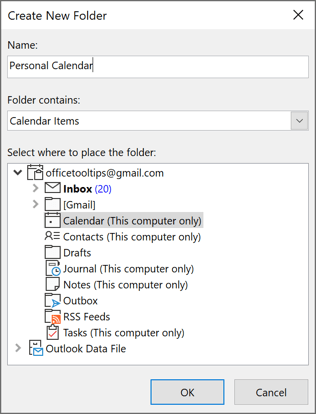 Create New Folder in Outlook 365