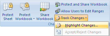 Highlight Changes in Excel 2007