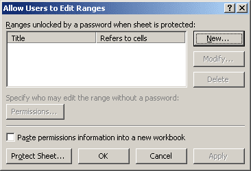 Allow Users to Edit Ranges Excel 2007