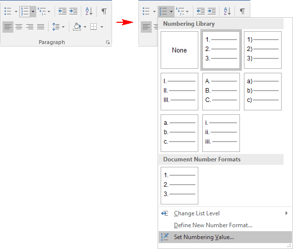 Paragraph in Word 2016