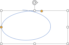 The third part of a hand-drawn oval shape in PowerPoint 365