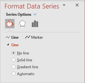 No line in the Format Data Series pane PowerPoint 365