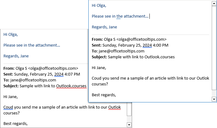 Messages in Outlook 365