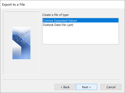 Create a file of type in Outlook 2016