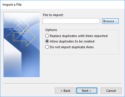 File to import in Outlook 365