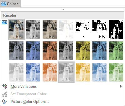 Recolor picture in PowerPoint 365