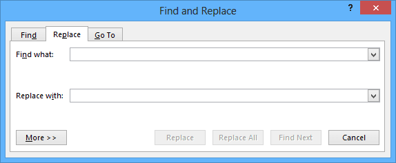 More replace options in Word 2013