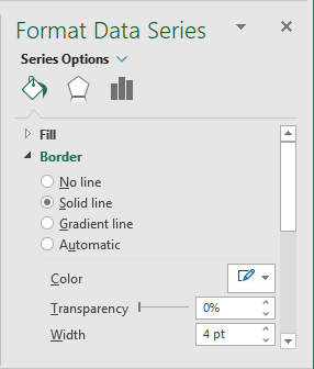 Format Data Series pane in Excel 2016