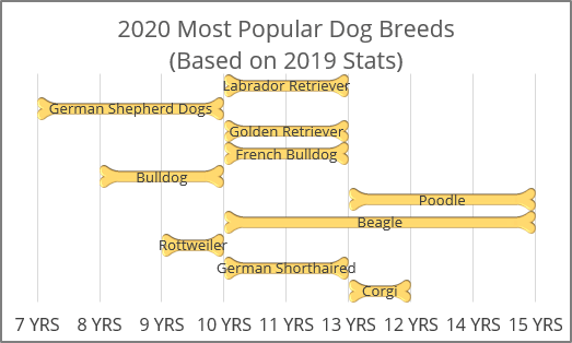 Dog life span chart in Excel 365
