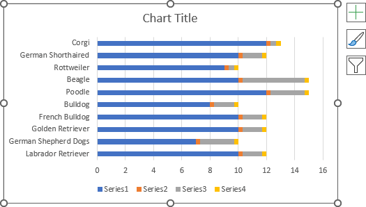 A stacked bar chart in Excel 365