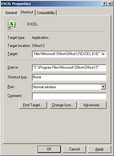 Empty Option for Excel 2007