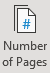 Number of Pages button in Excel 365